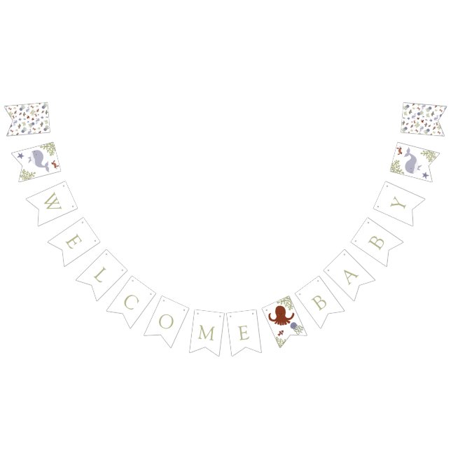 Willkommen Baby unter dem Sea Baby Shower Earth To Wimpelkette (Alle)