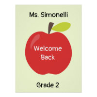 Willkommen Back Red Apfel mit Lehrer und Klasse