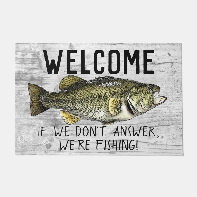 Willkommen Bass Fishing Hütte Fußmatte (Vorderseite)