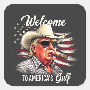 Willkommen bei Amerikas Golf Trump East Cost Mexic Quadratischer Aufkleber
