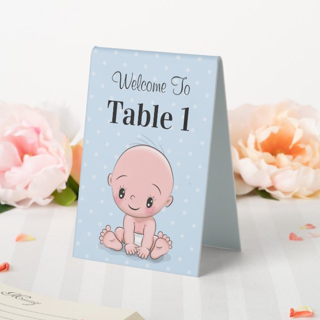Willkommen bei Baby Boy Number Tischaufsteller (In Situ (Hochzeit))
