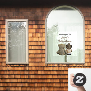Willkommen bei Baby Shower Lil' Cowboy und Teddy B Fensteraufkleber