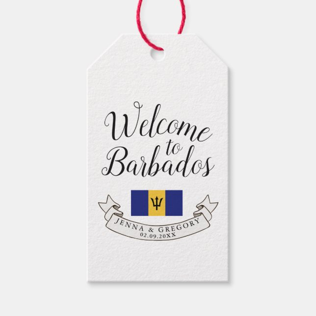 Willkommen bei Barbados | HOCHZEIT IN URLAUBSORT Geschenkanhänger (Vorderseite)