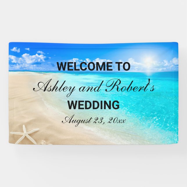 Willkommen bei Beach Wedding Custom Banner (Horizontal)