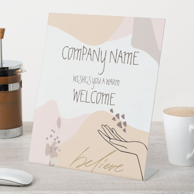 Willkommen bei Business Event Moderne Formen Femin Sockelschild (In Situ)