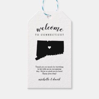 Willkommen bei Connecticut | Kalligraphische Hochz Geschenkanhänger