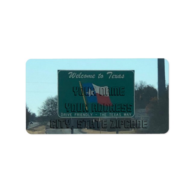 Willkommen bei den Texas-Adressetiketten Adressaufkleber (Vorne)