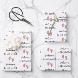 Willkommen bei den weltweiten Baby Packpapier Blät Geschenkpapier Set