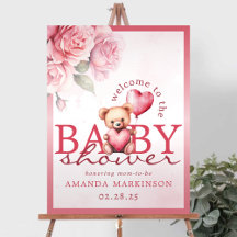 Willkommen bei der Baby Shower mit Wasserfarben-Te