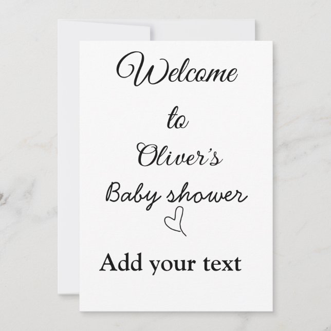 Willkommen bei der Babydusche hinzufügen Name Anfü Einladung (Vorderseite)