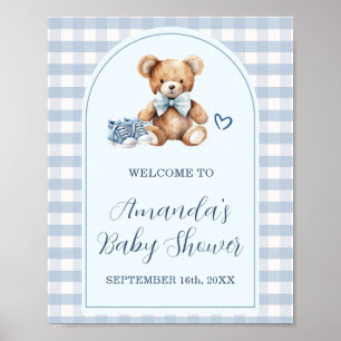 Willkommen bei der Babyparty - Bär Baby Schuhe Bla Poster
