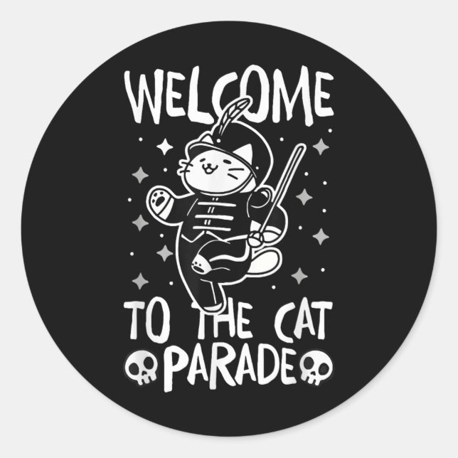 Willkommen bei der Cat-Parade Runder Aufkleber (Vorderseite)