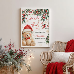 Willkommen bei der Christmas Teddy Bear Santa Baby Poster