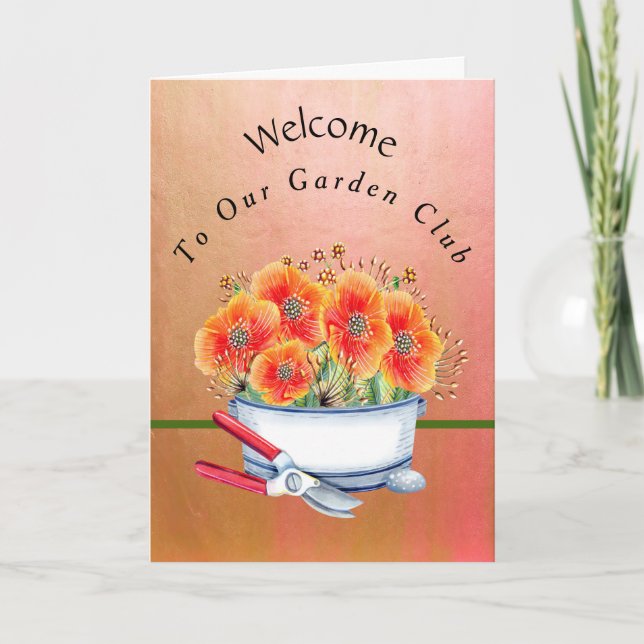 Willkommen bei der Garden Club Card mit Blume Dankeskarte (Vorderseite)