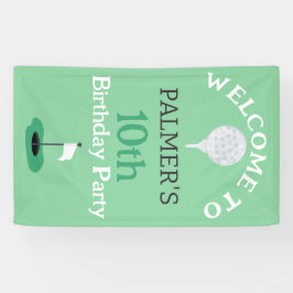 Willkommen bei der Geburtstagsparty des Golfspiels Banner