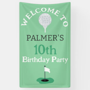 Willkommen bei der Geburtstagsparty des Golfspiels Banner