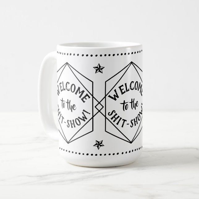 Willkommen bei der *hit Show | Sarcastic Funny Kaffeetasse (Vorderseite Links)