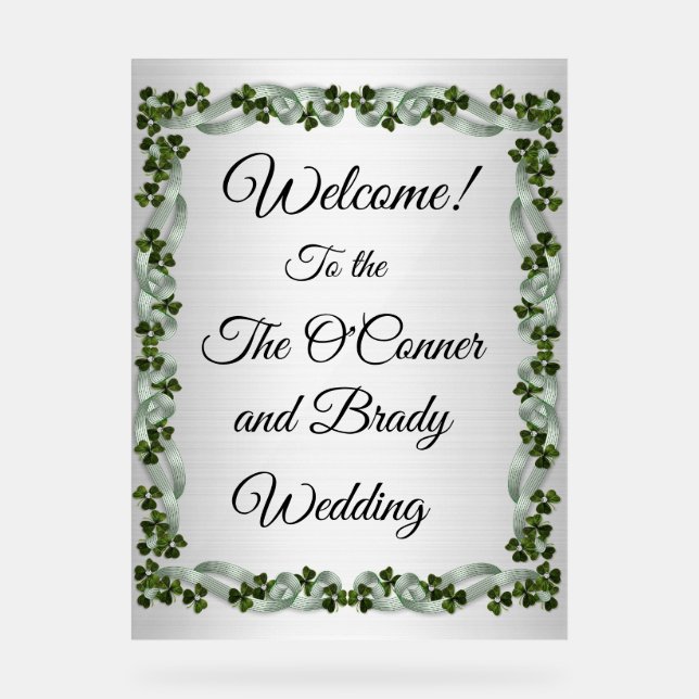 Willkommen bei der Hochzeit Acrylschild (Vorderseite)