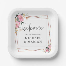 Willkommen bei der Hochzeit | Begrüßung Pappteller