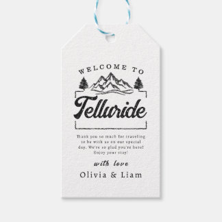 Willkommen bei der Minimalistischen Hochzeit von T Geschenkanhänger