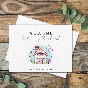 Willkommen bei der Neighborhood Line Art Realty Postkarte