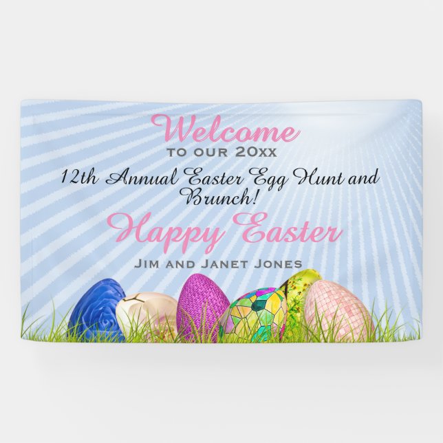Willkommen bei der Ostereisjagd und dem Brunch-Nam Banner (Horizontal)