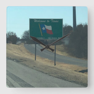 Willkommen bei der Texas-Uhr Quadratische Wanduhr