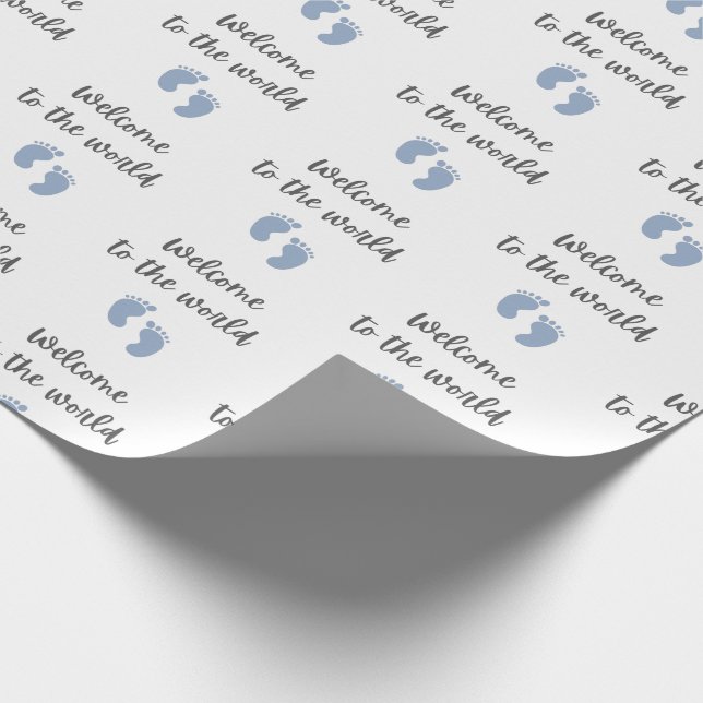 Willkommen bei der Welt Baby Packpapier (Ecke)