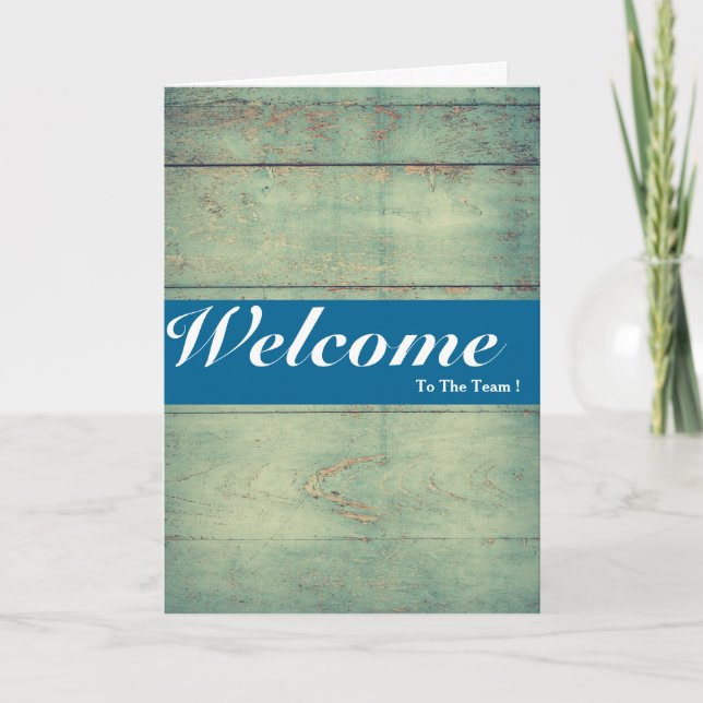 Willkommen bei der White Minimal Blue Abzeichen Ca Karte (Vorderseite)