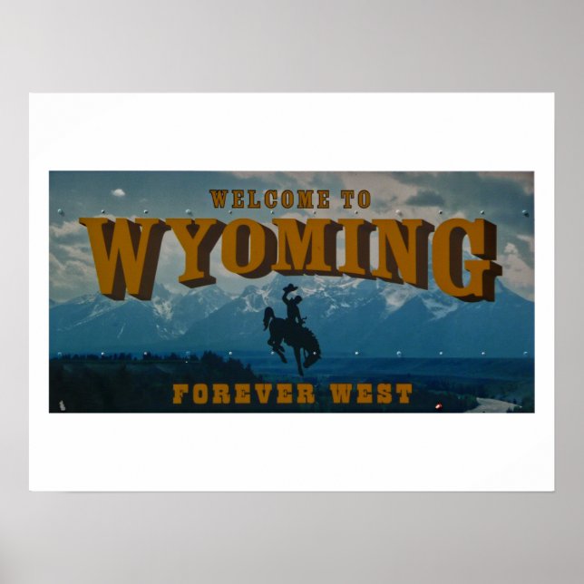 Willkommen bei der Wyoming Sign Postcard Poster (Vorne)