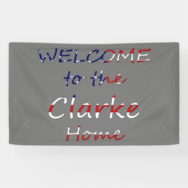Willkommen bei der YourName-Zuhause auf der US-Fla Banner (Horizontal)