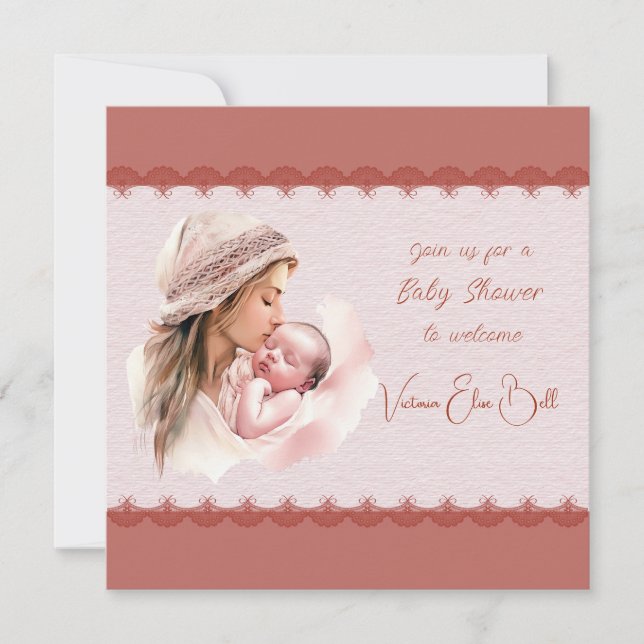 Willkommen bei einer Baby Girl Dusche Einladung (Vorderseite)