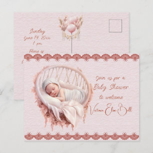 Willkommen bei einer Baby Girl Dusche Einladungspostkarte