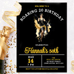 Willkommen bei einer Roaring 20 50. Geburtstagspar Einladung<br><div class="desc">Chic Roaring 20 Geburtstagsparty lädt ein flapper Girl Tanz in der Mitte. Das auffällige Schwarz-,  Gold- und Weißgebälk-Ambiente wird bei der Einladung Ihrer Gäste sicherlich für Aufregung sorgen.</div>