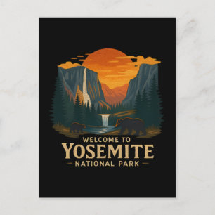 Willkommen bei Embroidery Yosemite National USA Feiertagspostkarte