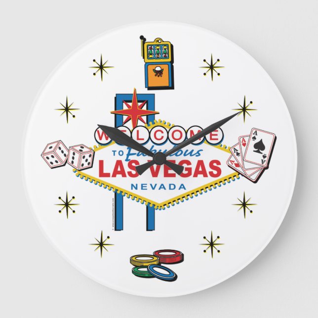 Willkommen bei Fabulous Las Vegas Große Wanduhr (Vorderseite)