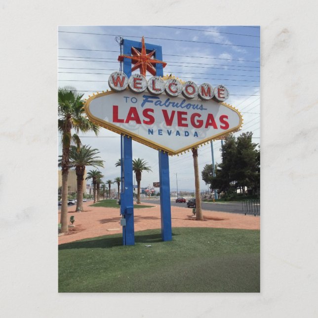 Willkommen bei Fabulous Las Vegas HDR Postcards Postkarte (Vorderseite)