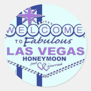 Willkommen bei Fabulous Las Vegas Honeymoon Runder Aufkleber