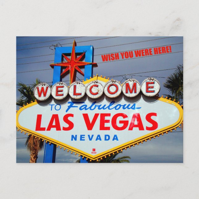 Willkommen bei Fabulous Las Vegas Nevada Postkarte (Vorderseite)