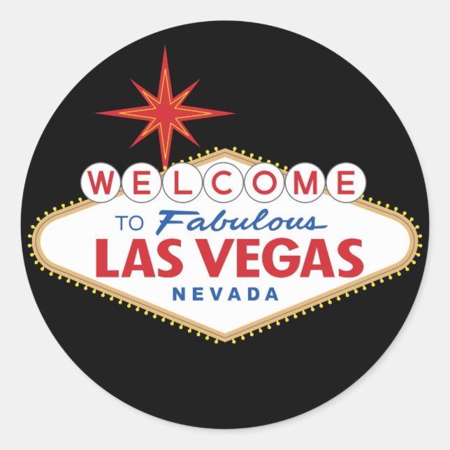 Willkommen bei Fabulous Las Vegas, Nevada Runder Aufkleber (Vorderseite)