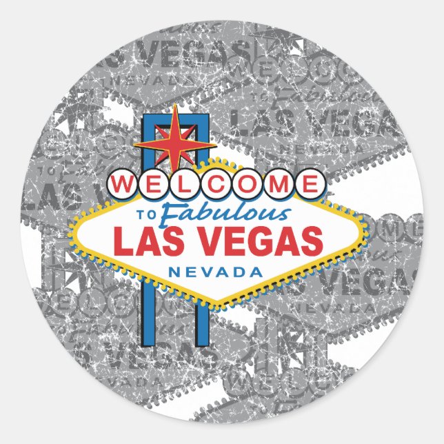 Willkommen bei Fabulous Las Vegas Runder Aufkleber (Vorderseite)