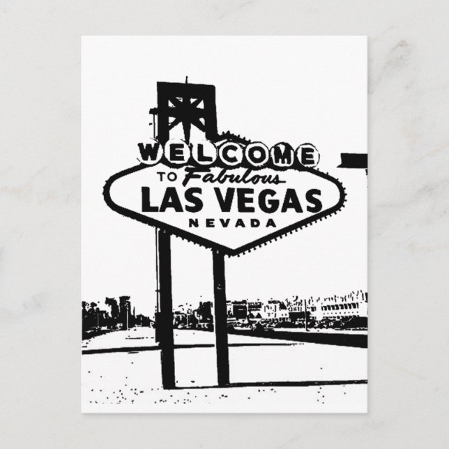 Willkommen bei Fabulous Las Vegas Vector Graphic Postkarte (Vorderseite)