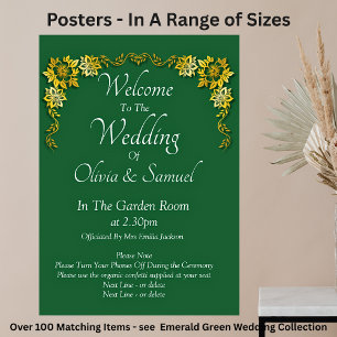 Willkommen bei Hochzeit Smaragdgrün & Gold Poster