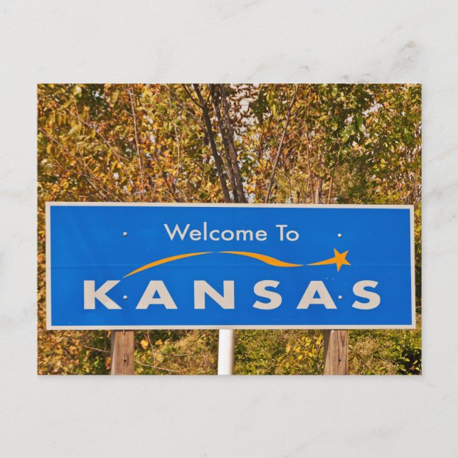 Willkommen bei Kansas Sign - Staat Signs Postkarte (Vorderseite)