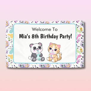 Willkommen bei Kawaii Panda & Tiger Bubble Tea Par Banner
