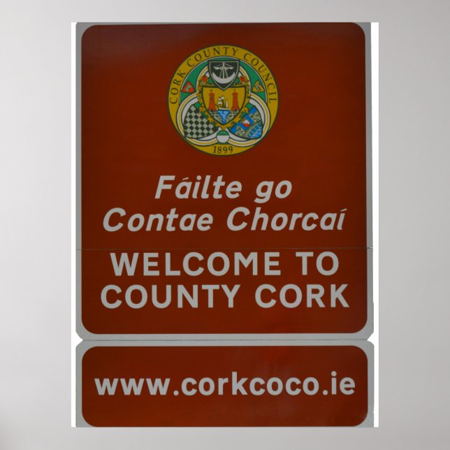 Willkommen bei Landkreis Cork, Irland Poster (Vorne)