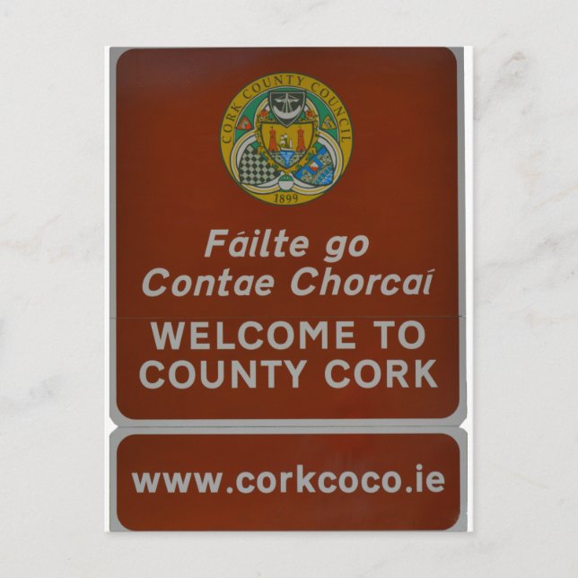Willkommen bei Landkreis Cork, Irland Postkarte (Vorderseite)