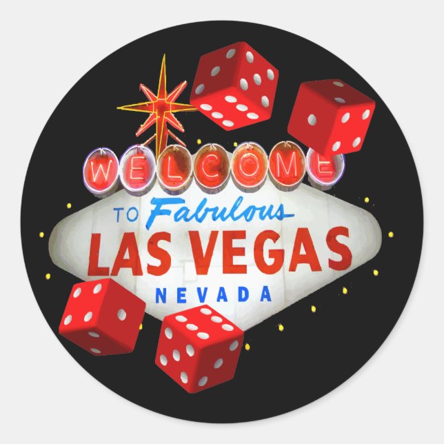 Willkommen bei Las Vegas + Dice Stickers (Vorderseite)