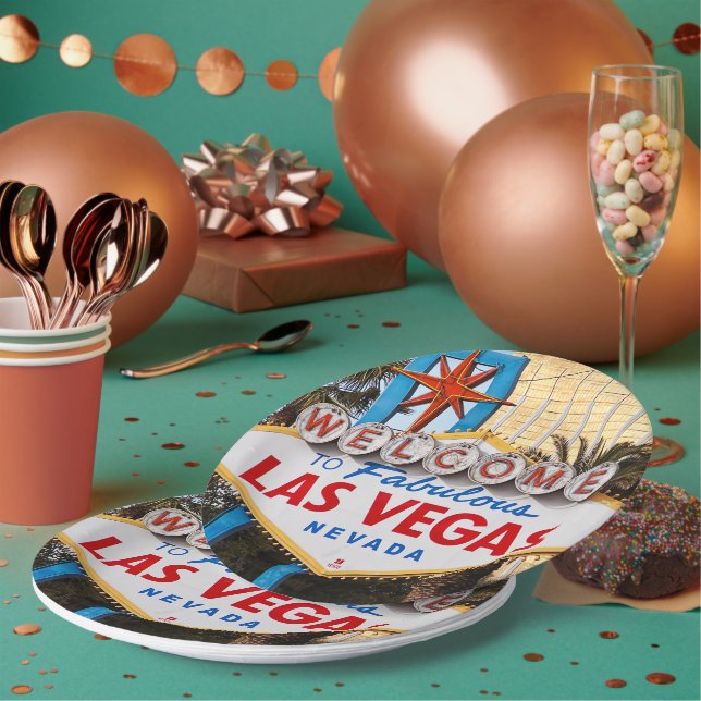 Willkommen bei Las Vegas Paper & Party Tellern Pappteller (Multi)
