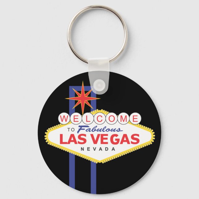 Willkommen bei Las Vegas Sign Black Key Chain Schlüsselanhänger (Vorderseite)